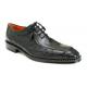 Mezlan Platinum Collection "Hutchins" 6817F Black Genuine Ostrich Leg Vamp Shoes